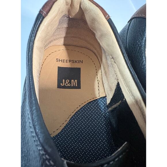 J&M Men’s Black Leather Lace-Up Shoes Size 12M Sheepskin Lined Comfort Sole main image 7